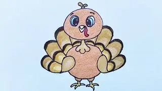 Happy Thanksgiving day Turkey Drawing | How to draw a Cute Turkey #happythanksgiving
