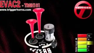 Trigger Horns&trade; EVAC2&trade; Dual Trumpet Train Horn Kit w/ Compressor - TRGH161