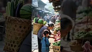 Joy of shopping with grandma in village local market