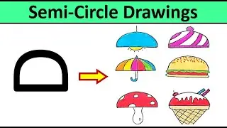 How to draw using Semi-circle | Very Easy Semi-circle Drawing | Step by step #drawing #art