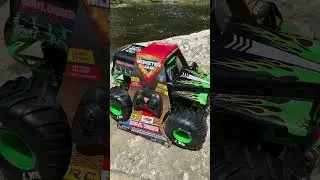 Lets have a little fun with Grave Digger 1:10 Scale RC at the creek! #shorts