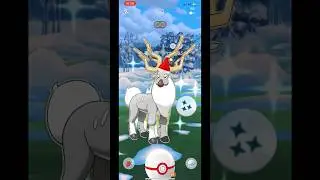 caught ✨SHINY WYRDEER after 2 raids in POKEMON GO!!🎄#shorts #shiny #wyrdeer #pokemongo