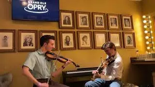 Backstage Grand Ole Opry Ian and Noah play Wheelhoss Twin Fiddles