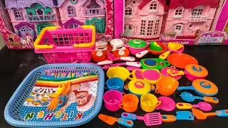2 Minutes Satisfying with Kitchen & Pink Kitchen Basket Set Review Toys | ASMR