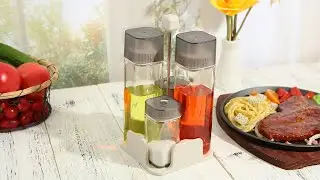 4 PIECES CONDIMENT SET - OIL & VINEGAR NON-DRIP SPOUT