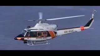 Rajavartiolaitos, helikopteri nousuun - Finnish frontier guard rescue helicopter take-off