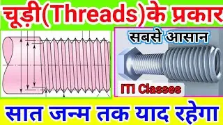 3Dvideo चूड़ी के प्रकार🔥 type of threads.Acme Threads, metric threads, buttress Threads, V threads