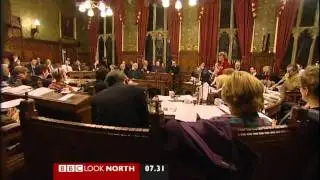 Protesters storm CIty of York Council budget meeting