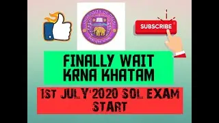 DU SOL || EXAM 2020 || 1st JULY '2020