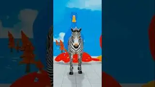 Long Slide Game With Cow Elephant Gorilla Hippopotamus Tiger - 3d Animal Game - Funny 3d Animals