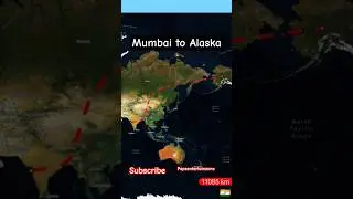 Mumbai India to Alaska USA flight travel map 🗾✈️#india#map#alaska#shorts#flight#travel#tour#short🗾✈️