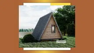 14x18 A Frame Cabin Plan, Two Story Triangular Tiny House Building Blueprints