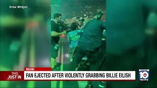 Caught on camera: fan pulls on Billie Eilish&rsquo;s hair