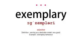 How to pronounce exemplary - Vocab Today