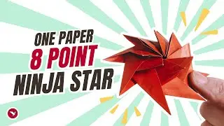 How to Make an 8-point Ninja Star (Shuriken) with ONE SHEET - Origami Papercraft Tutorial