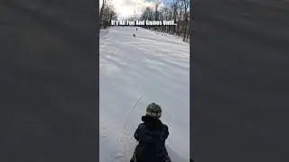 All Fun And Games Until&hellip; #snowboarding #skiing #dadlife ##lol #snow #ice #kids #crash #slide #fun
