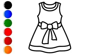 How to draw cute girl dress drawing 👗💕 Beautiful dress drawing step by step #StepByStepTutorial