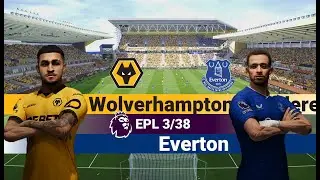 Wolves vs Everton | Premier League 2025/26 | Round 3/38 | Full Match Gameplay | Real PES Simulation
