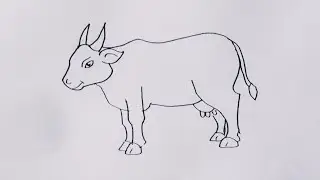 Cow drawing easy/How to draw a cow easy drawing step by step/Animal drawing @JSdrawing 
