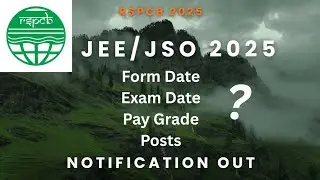 RSPCB JEE JSO 2025 NOTIFICATION OUT | POLLUTION CONTROL BOARD
