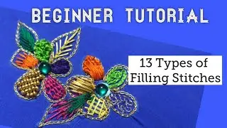 13 Filling stitches in Aari work| Aari filling Stitches| Tutorial in Tamil