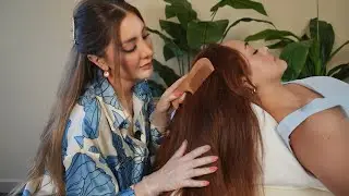 ASMR Scalp Check & Massage: Hair Brushing, Parting and Pulling  | Tingle ASMR Scalp Spa Real Person