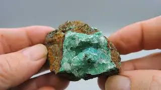 Malachite covered with calcite from the Ojuela mine, Mexico &ndash; miniature