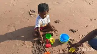 Beach toys with Bucket, Multiple game set of toys for kids/multi colour /set of 6 pcs/₹=150