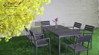 Tanfly Patio Aluminum chair and table with polywood top