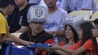 Giants fans wear World Series ring hats