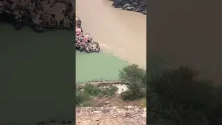 Devprayag sangam of River Alaknanda and River Bhagirathi to form River Ganga ahead! #shorts