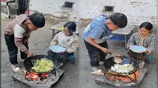 Adorable Little chef cooking food for everyday life