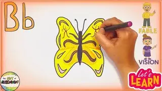 Bb - Alphabet - drawing Betty the butterfly 🦋 #kidsvideos #drawing #colouring #alphabet