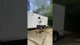 Cleaning up this moldy trailer! #cleaning #pressurewashing #cleaning