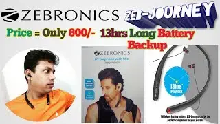 Zebronic Bluetooth Neckband Voice Assistant 13hrs Battery |Price 800 |Budget Wireless Earphone