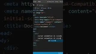 Cursor Animation in vscode #shorts
