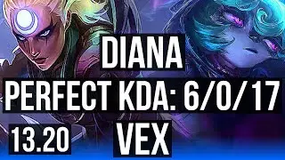 DIANA vs VEX (MID) | 6/0/17, 73% winrate, Dominating, Rank 11 Diana | JP Challenger | 13.20