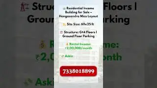 🏢 Residential Income Building for Sale Hongasandra,Mico Layout #bangalorerealestate #aarmanrealtors