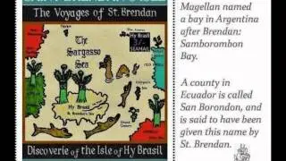 ST. BRENDAN MAP Faux Postage Stamps of Hy Brasil