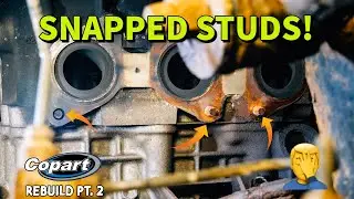 Rebuilding A Wrecked Toyota Tacoma Part 2 // Remove Snapped Studs! 😨
