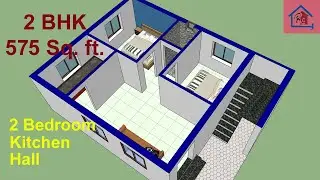 575 Sqft House plan | 23 x 25 small #ghar ka Naksha | 2 Bedroom home plan | Royal Interior