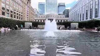 Cabot Square Fountain  in Canary Wharf London