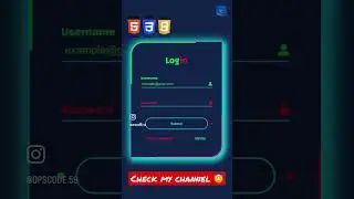 Create Login Form Using HTML CSS &JavaScript #web #html #css #javascript #frontend #code #programmer