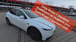 Tesla Model Y Standard - Probefahrt im Vergleich zum direkt davor gefahrenen Model 3 Standard 2026