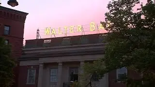 Walter Baker Factory sign lit again, five decades after it went dark