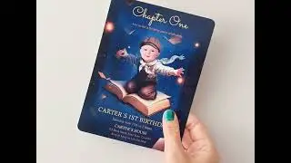 🎉 Personalized Chapter One Birthday Invitation for Baby | Storybook First Birthday Design 📚✨