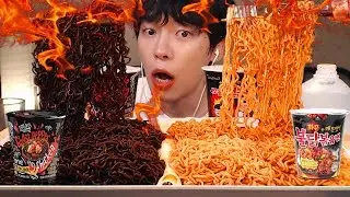 MUKBANG🌶🔥🌶DAEBAK Призрачная лапша с перцем и игра с огненной лапшой | Еда Шоу [SIO ASMR]