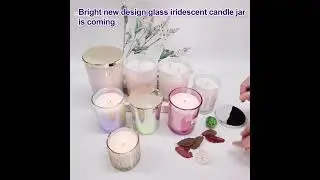 Bright new design glass iridescent candle jar is coming. Any colors are acceptable.