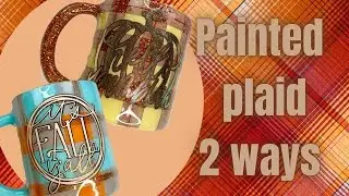 Painted plaid morning mug