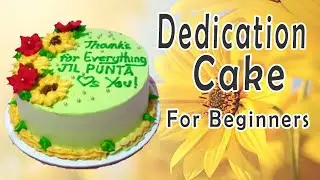 Simple sunflower Dedication Cake with edible flower II ka-Favored